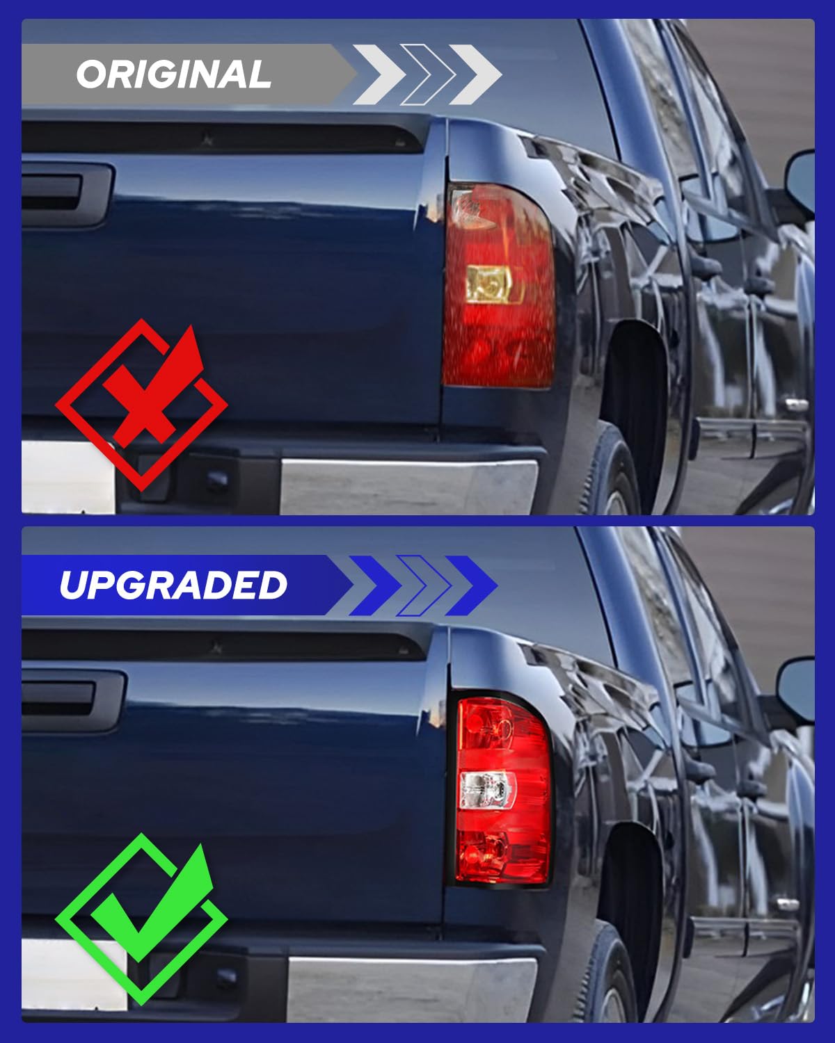 AUTOONE - For 2007-2013 Chevy Silverado Tail Light Assembly Factory OEM Taillights Compatible with Chevy Silverado 1500/ 2500HD | 3500HD, GMC Sierra 3500 HD, Drive & Passenger Side