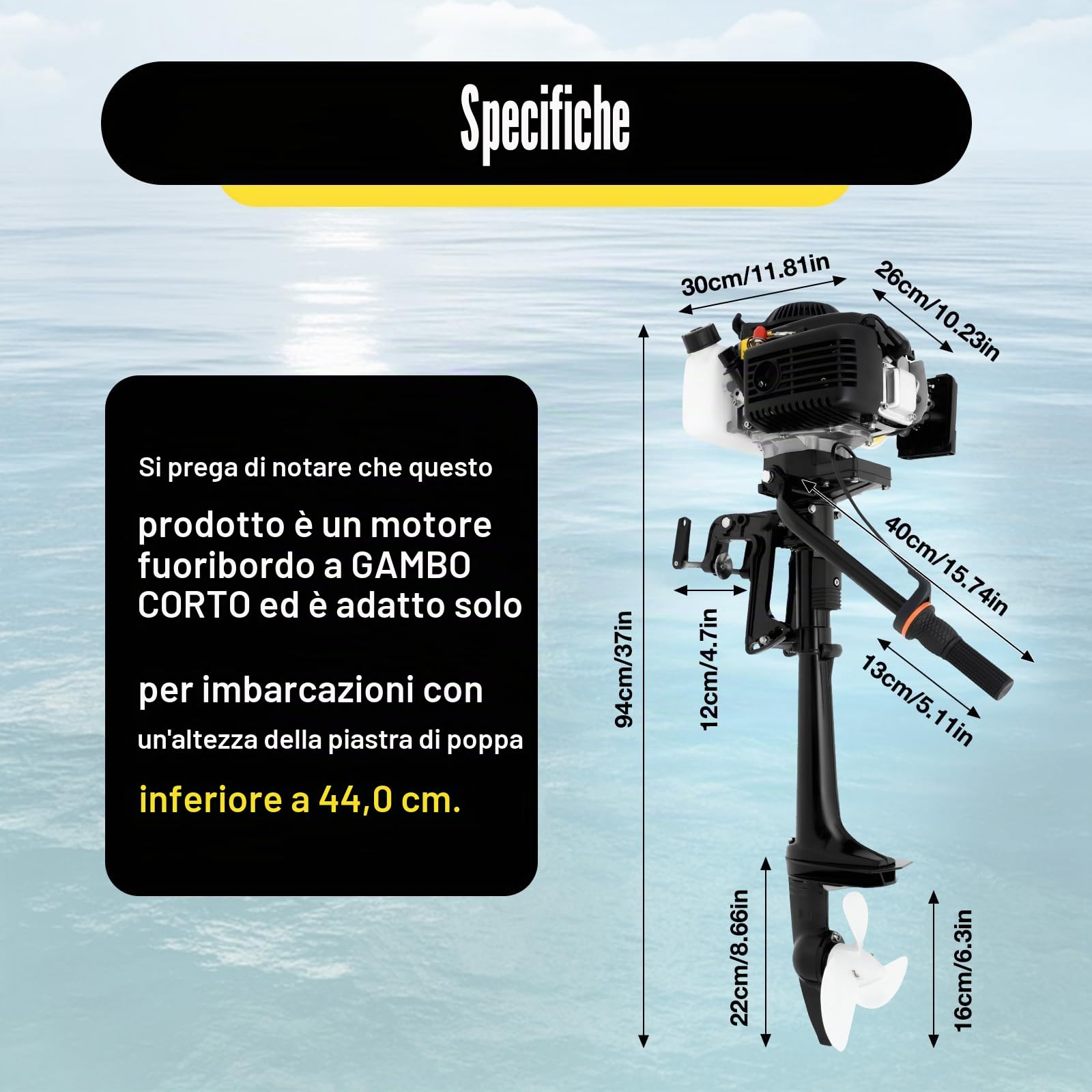 Motore fuoribordo a benzina Jet Pump Raffreddato ad aria per barca