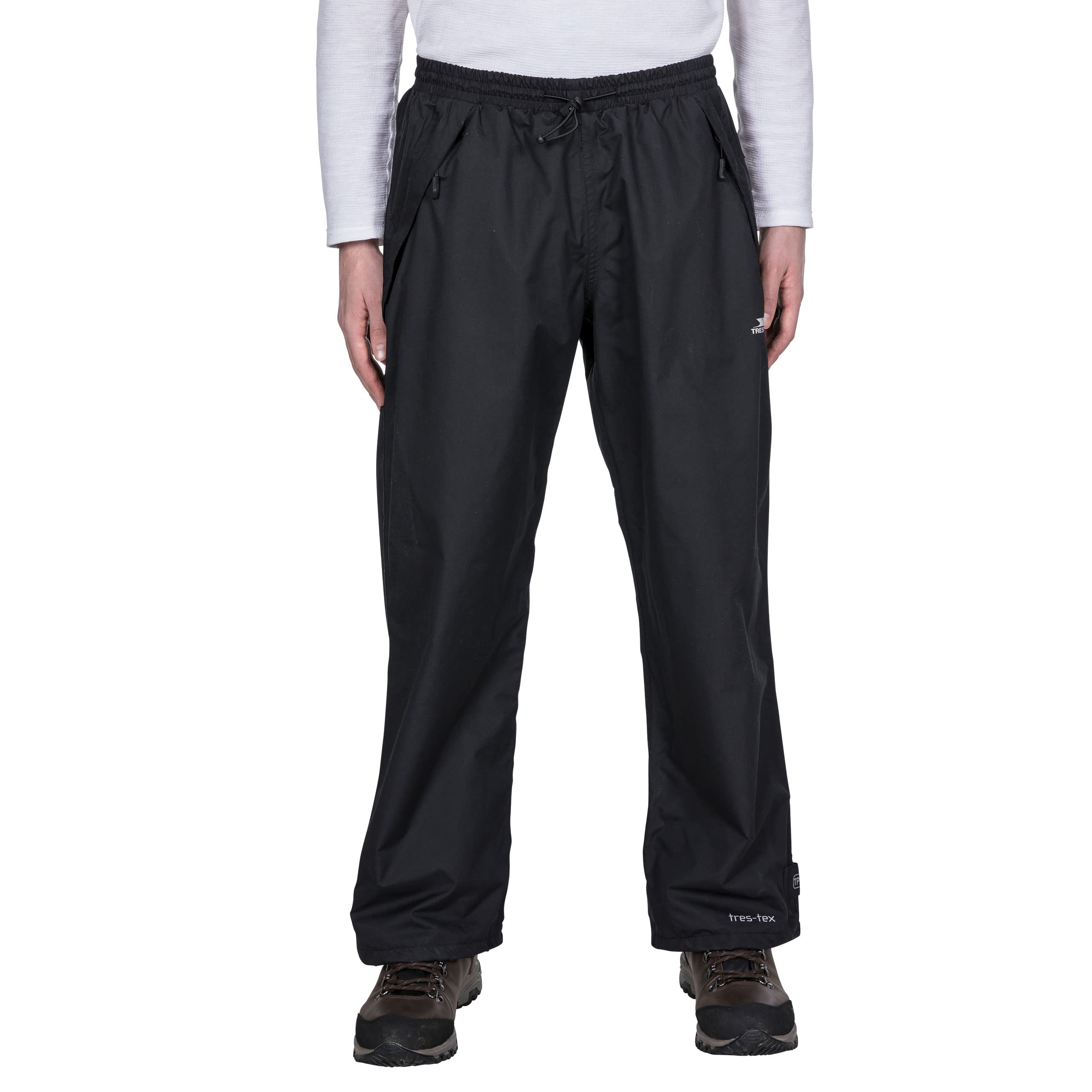Trespass Toliland Homme Pantalon imperméable extérieur Élastiqué - Noir -