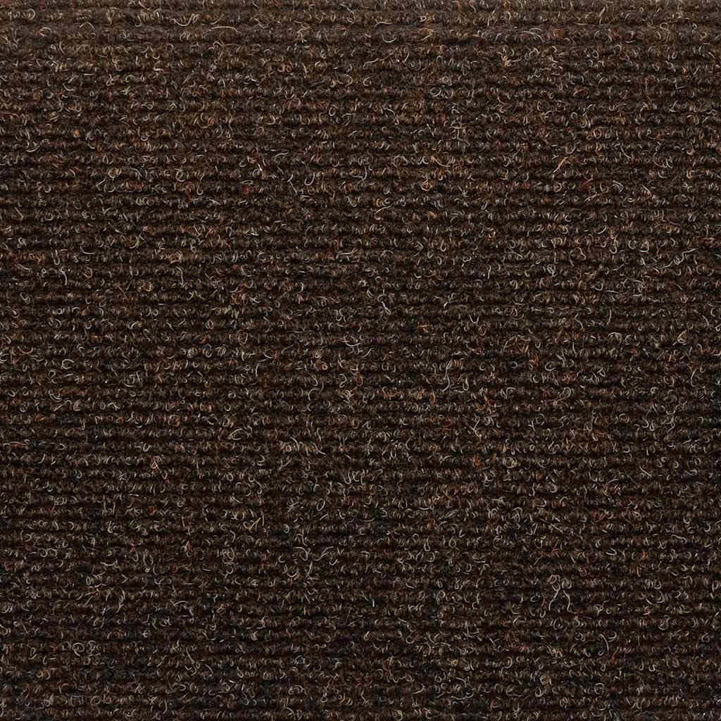 Stufenmatten Selbstklebend 30er Set - Treppenteppich 65x21x4 cm Braun Halbrund, Treppenstufen-Matten aus Nadelvlies für rutschfesten Treppenschutz im Innenbereich