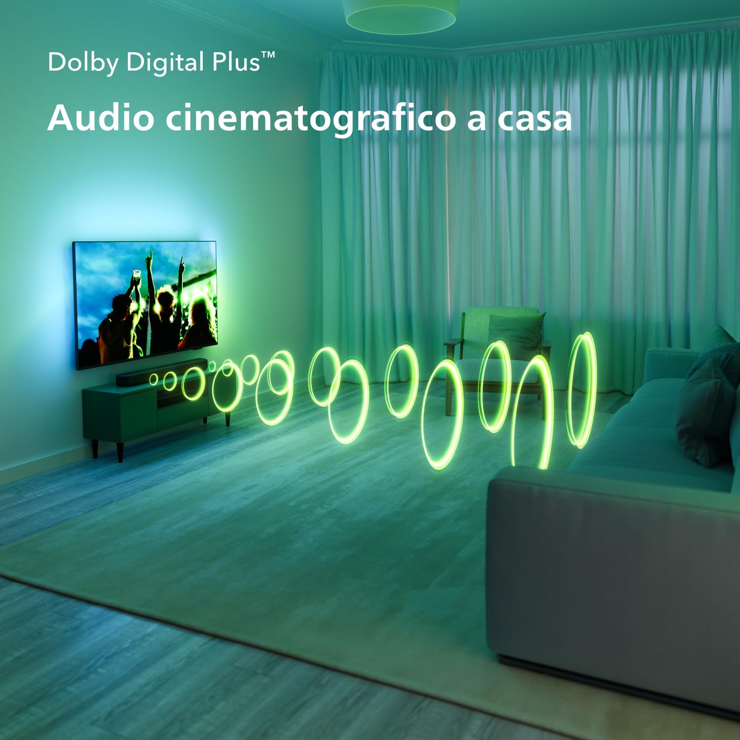 Philips TAB5109 Soundbar 2.0-2 canali 120W, DTS Virtual X, Bluetooth 5.4, HDMI ARC, Connessione ottica e connettività USB - Grigio Scuro