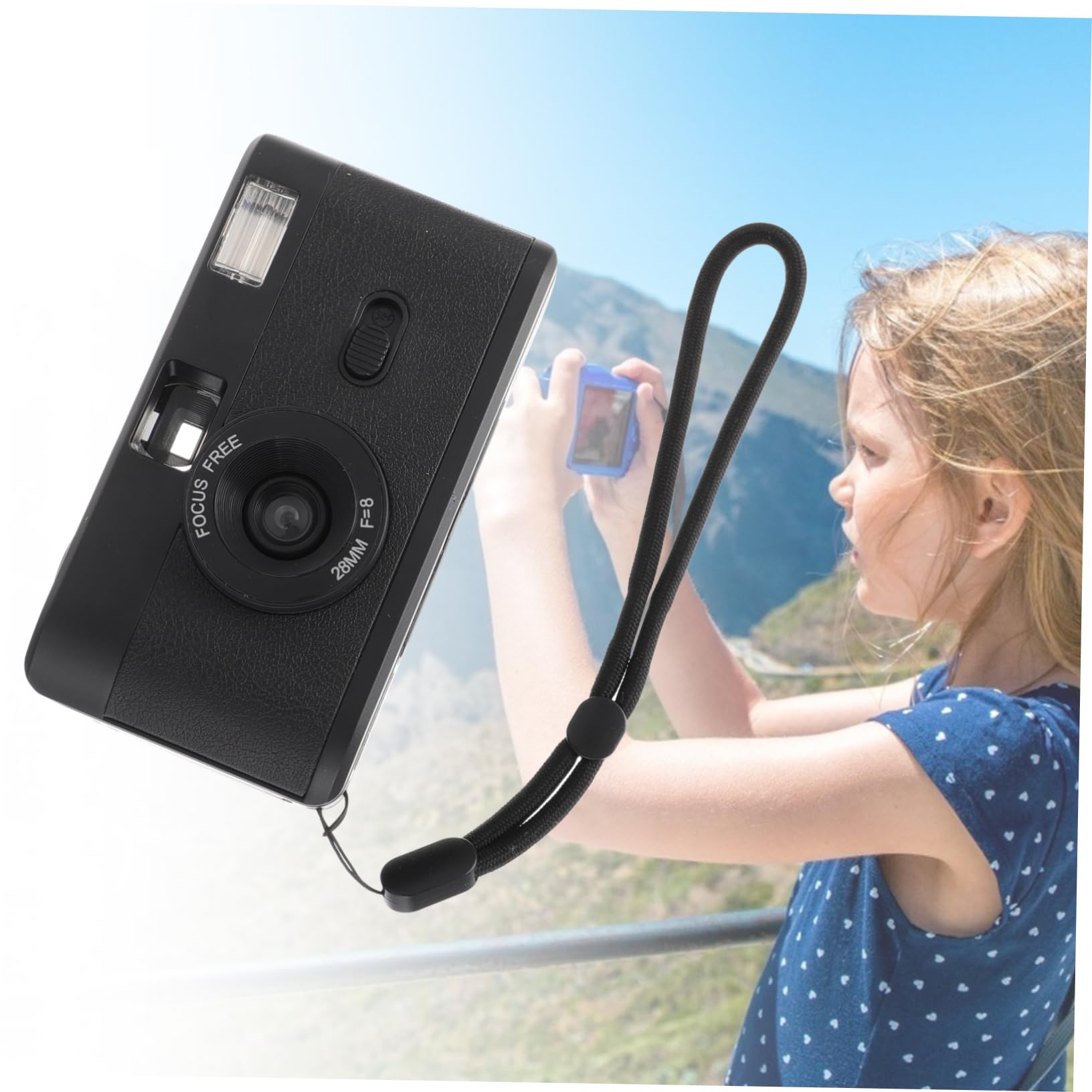 Fotocamera Nero in Integrato Riutilizzabile Analogica Flash, Abs