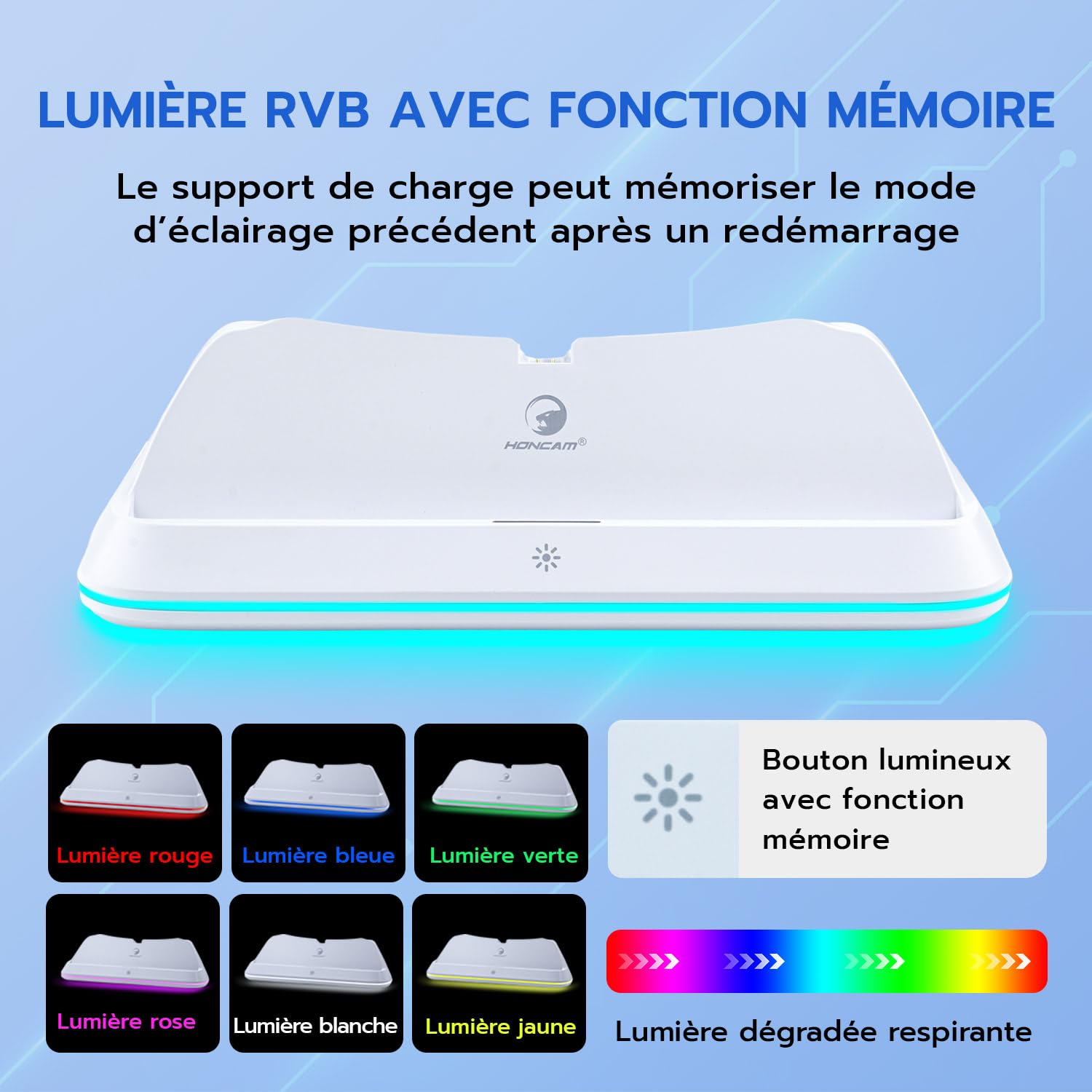 Mcbazel Station de Chargement RGB pour PS Portal Remote Player, Support de Chargement Portable avec Lumières RVB, Adaptateur de Recharge pour PS5 Portal Accessoires