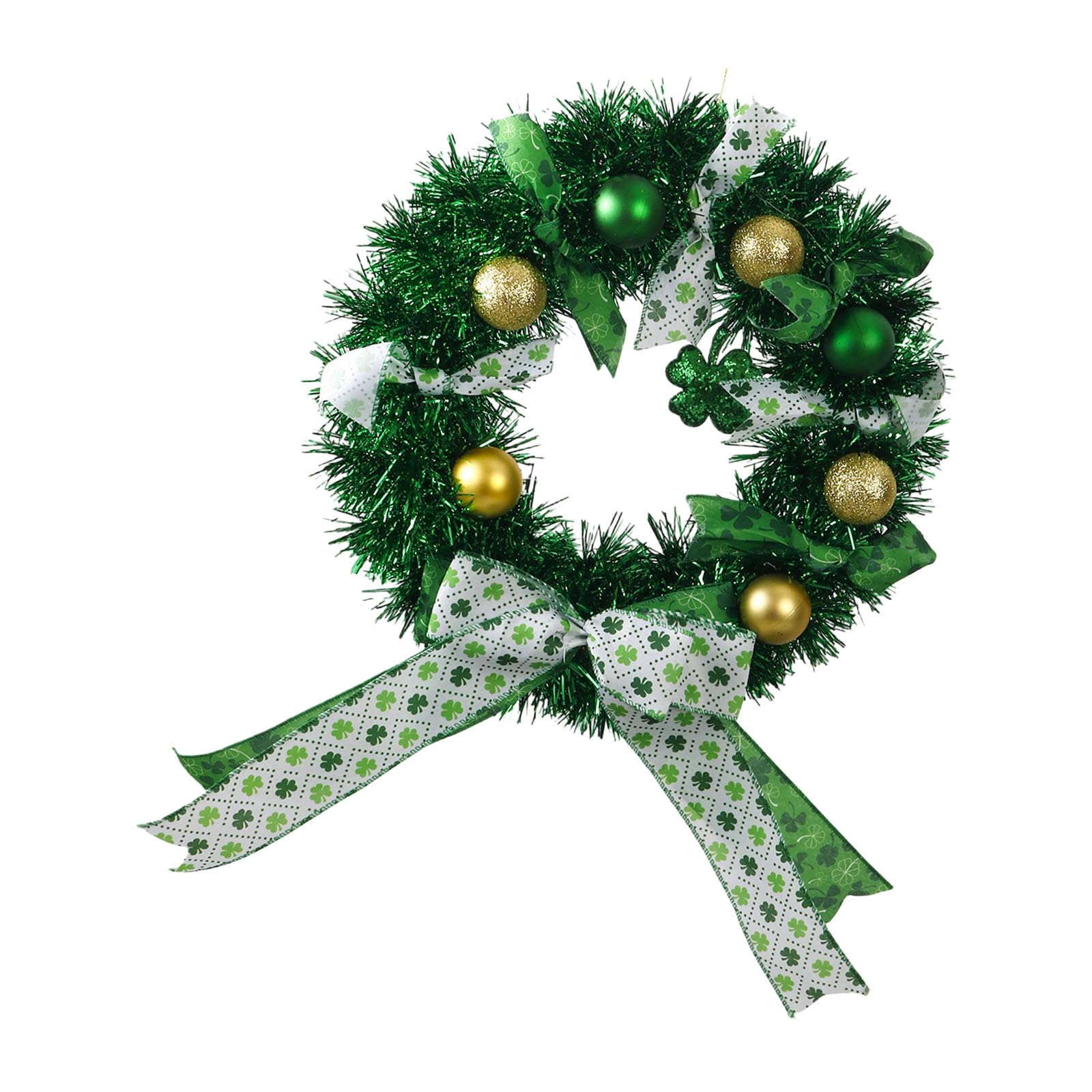 Zxfdsfdbnm Sparkling Tinsel Wreath Patrick ' s Day Festival Door Hanging Ornament for Indoor and Outdoor Holiday Decoration Family Holiday Decoration
