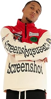 SCREENSHOT FLEECE HOODIE 3202 Mens Urban Streetwear Graffiti Embroidery Patch Fleece Pullover Hoodie Sweatshirt Top