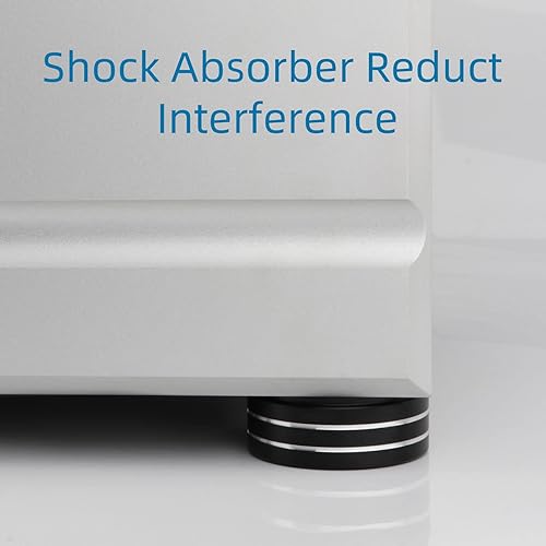 Miniatura 3 de Monosaudio Pies de aislamiento de altavoces, patas de altavoz de aluminio de 2.283 x 0.866 in de repuesto con adhesivos 3Manillo de goma