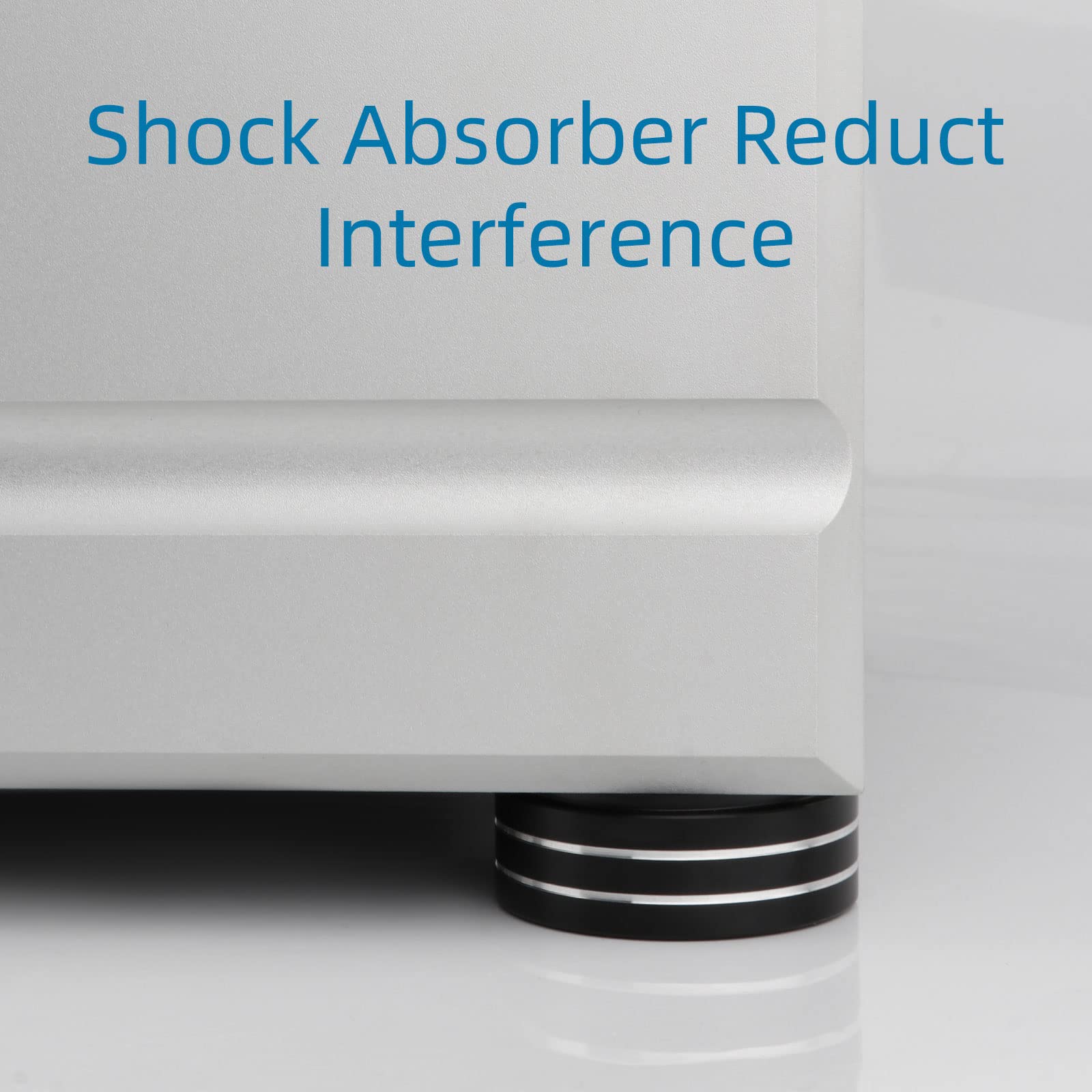 4 Piedini Ammortizzatori HiFi In Alluminio - 58x22mm, Foro 4.5mm, Per Altoparlanti E Subwoofer (argento) - Foto 4