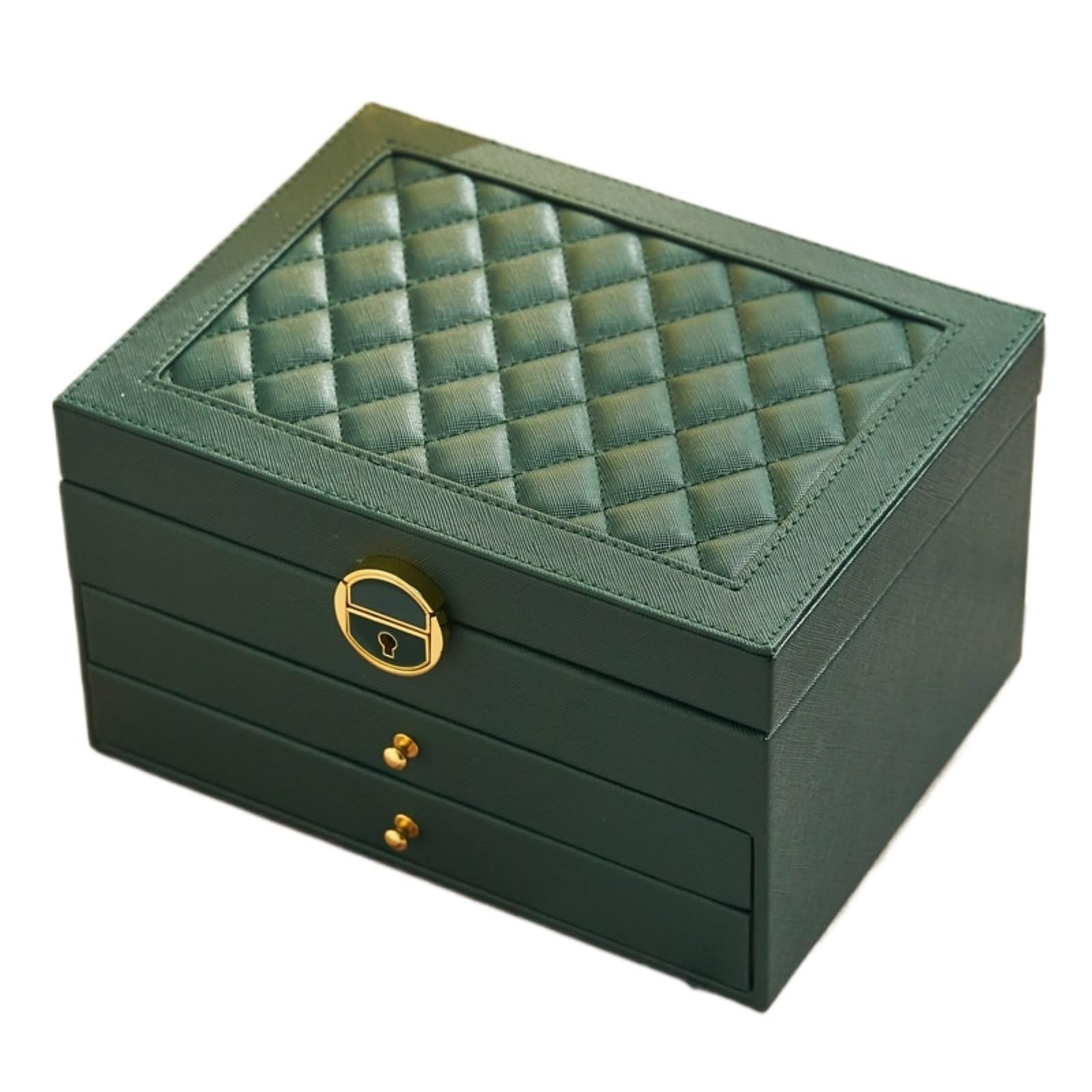 Joyeros Organizador Joyero Clásico De PU De Tres Niveles Caja Para Joyas | Adorno Multifuncional Para Almacenamiento.