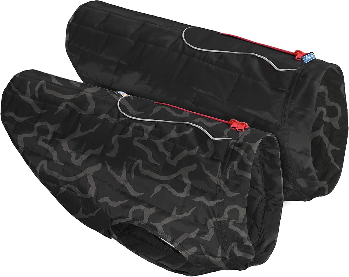 Kurgo Loft Chaqueta para Perro, Abrigo Reversible para Perro, Usar con arnés o suéter, Resistente al Agua, Reflectante, Abrigo de Invierno para Perros pequeños (River Run, S)