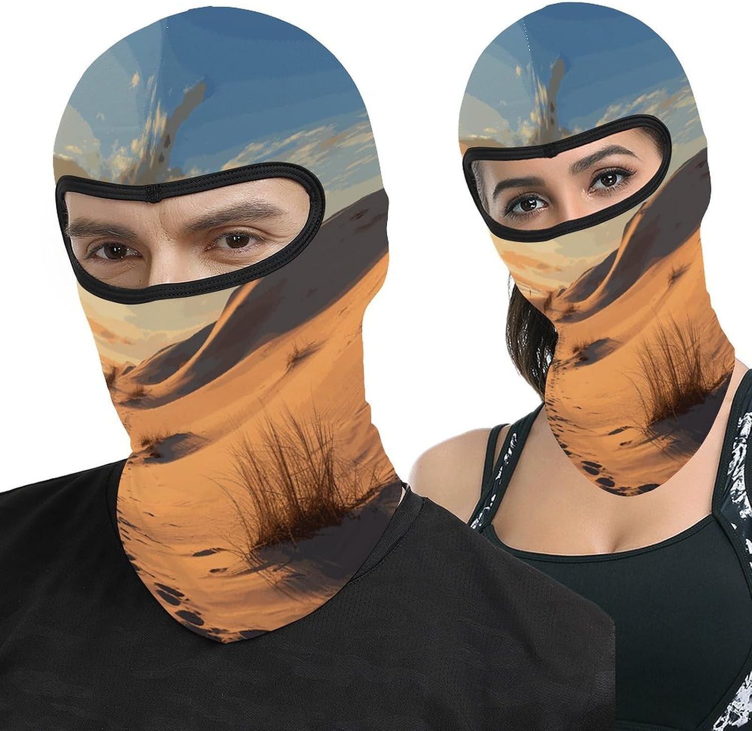 Sand Dunes Ski Mask Breathable Full Face Mask Lightweight Balaclava Headwear Face Cover Motorcycle Cold Winter Scarf Windproof Warmth Neck Gaiter