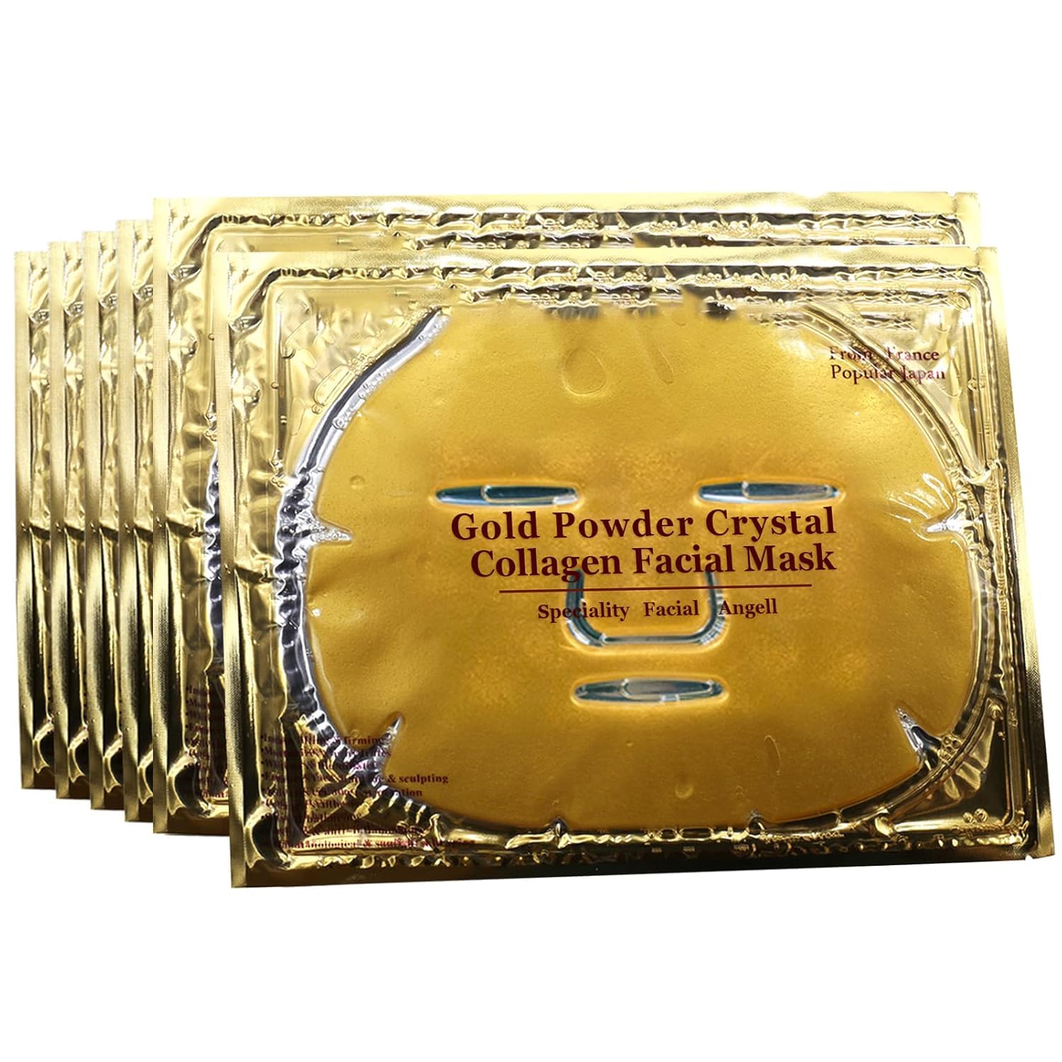 PARIS PLUSCrystal Gel Collagen Facial Masks 6 PCS 24k Gold,Treatment Deep Moisturizing Facial Masks For Anti Aging Puffiness Skincare Anti Wrinkle Tighten Skin & Revitalize Skin