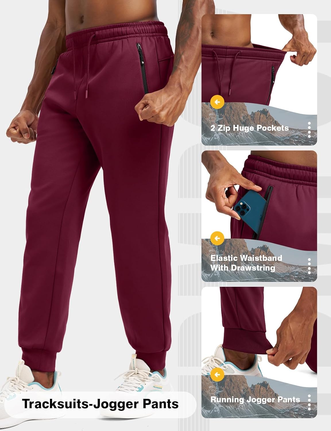 TBMPOY Mens Fleece Lined Hooded Tracksuits Sweatsuits 2 Piece Sets Winter Thermal Jogging Track Sweat Suits Warm Up Outfits - Image 5