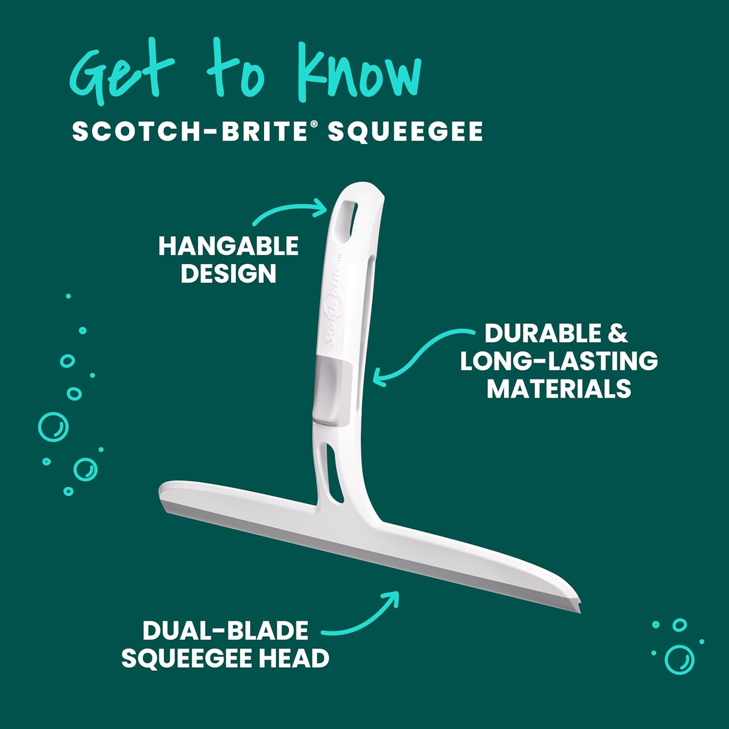 Scotch-Brite Blade Squeee, Safe on Mirrors, Glass Shower Doors,