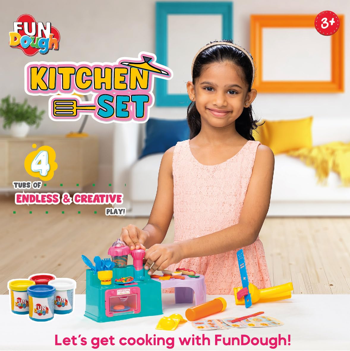 FUN DOUGH - Kitchen Set, Cutting and Moulding Playset, 3Years +, Multicolor 1