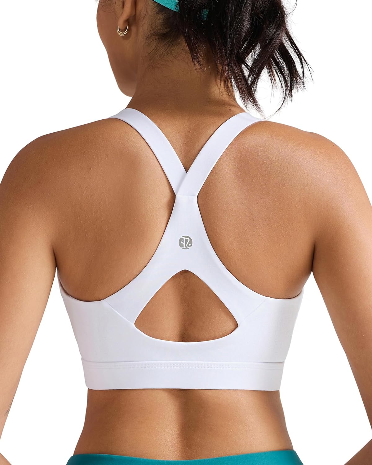 RUNNING GIRL Sports Bra for Women,Y Back Molded Cup Strappy Running Sports Bra with Sewn in Pads
