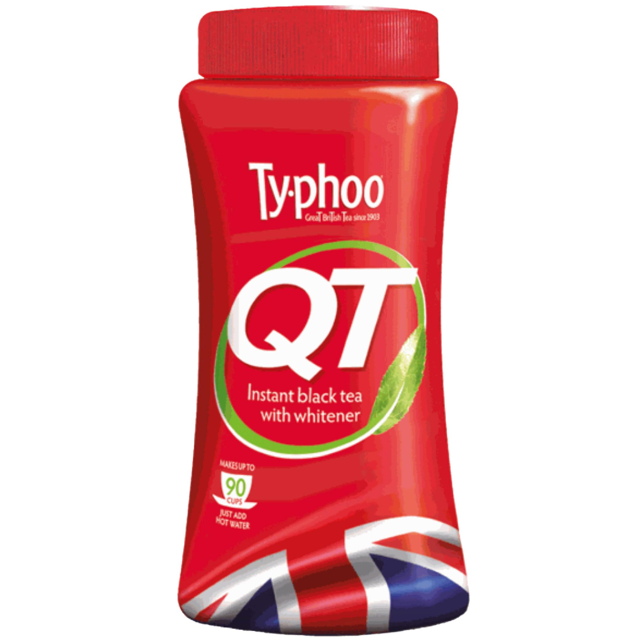 Typhoo QT • Instant One Cup Tea with Whitener • 225g Tub • Creamy • Sweet • Just Add Hot Water • No Teabags or Milk Needed