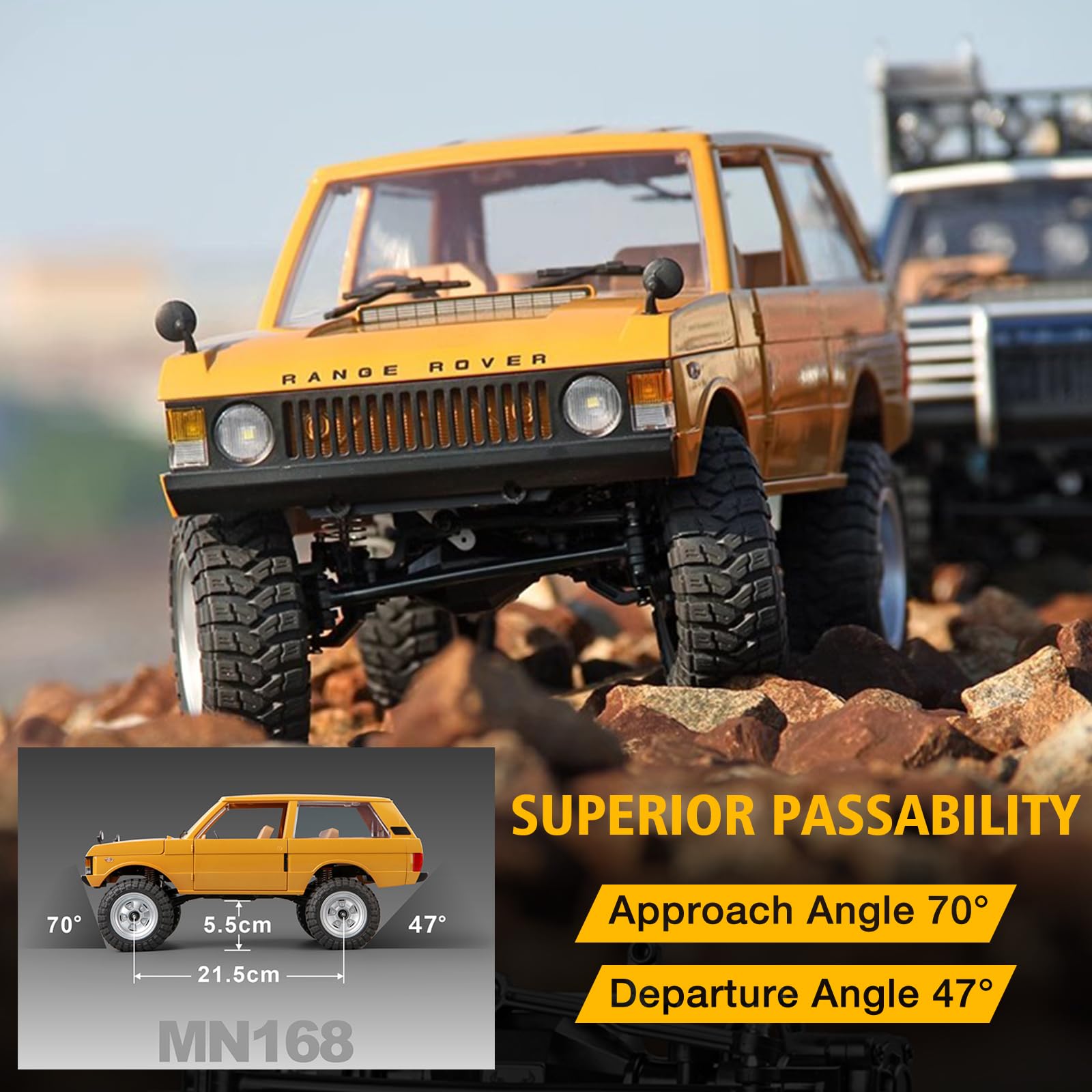 Amazon.com: RC Rock Crawler, MN-168 Ranger Rover 1:12 RC Climbing