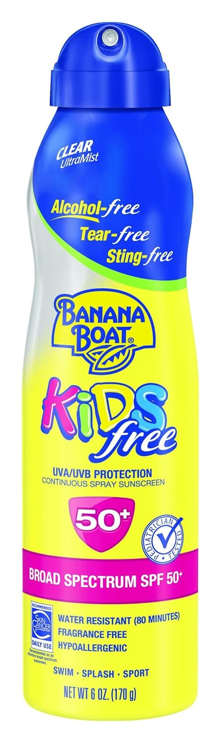 Banana Boat Sunscreen Kids Ultra Mist Tear-Free Sting Free Broad Spectrum Sun Care Sunscreen Spray - SPF 50
