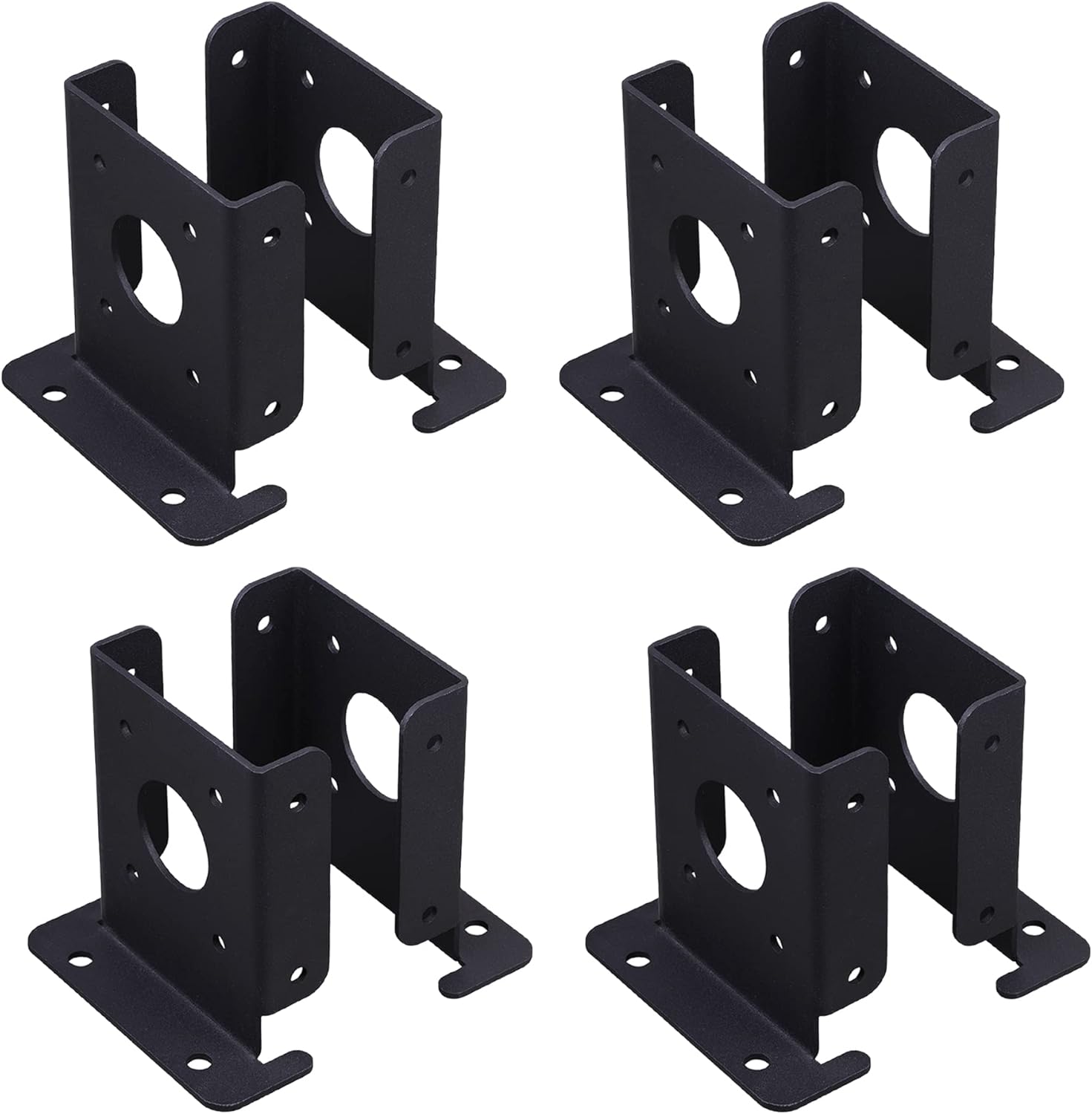 Wpbhk 8Pcs Adjustable 4x4 Fence Post Anchor Base Brackets Floor Flange Heavy Duty Solid Pergola