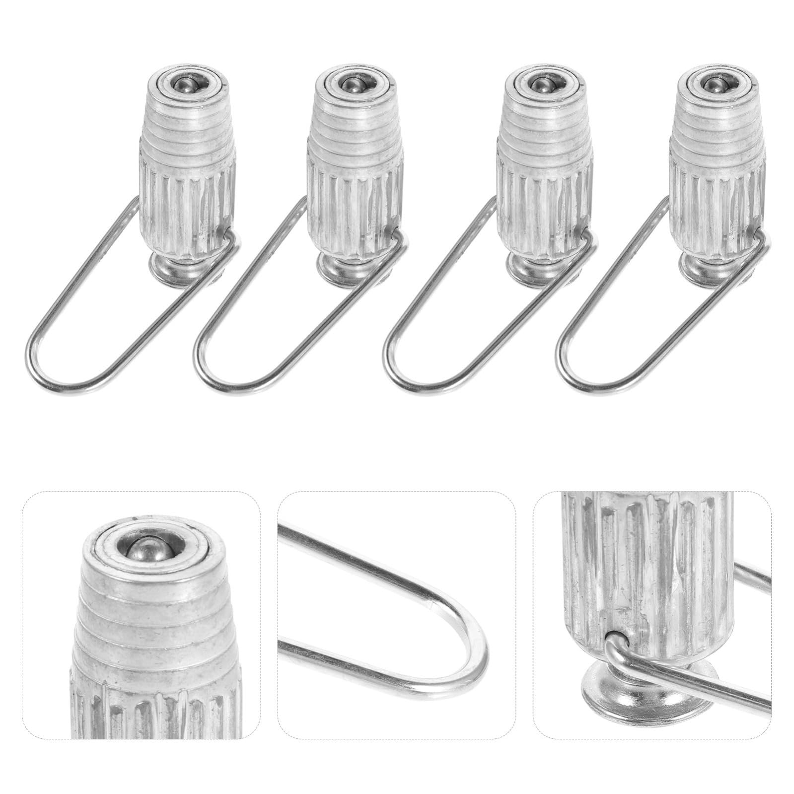 Tenditore per Filo Stendibiancheria in Alluminio 4 Pezzi Argento