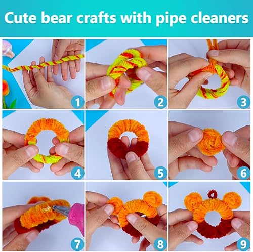 Miniatura 10 de Iooleem 200 limpiapipas amarillas, tallos de chenilla, limpiadores de tuberías para manualidades, limpieza de tuberías para manualidades,