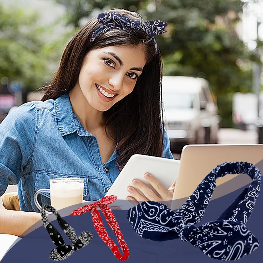 TRKETK 6 Pieces Elastic Paisley Bandanas - Image 3