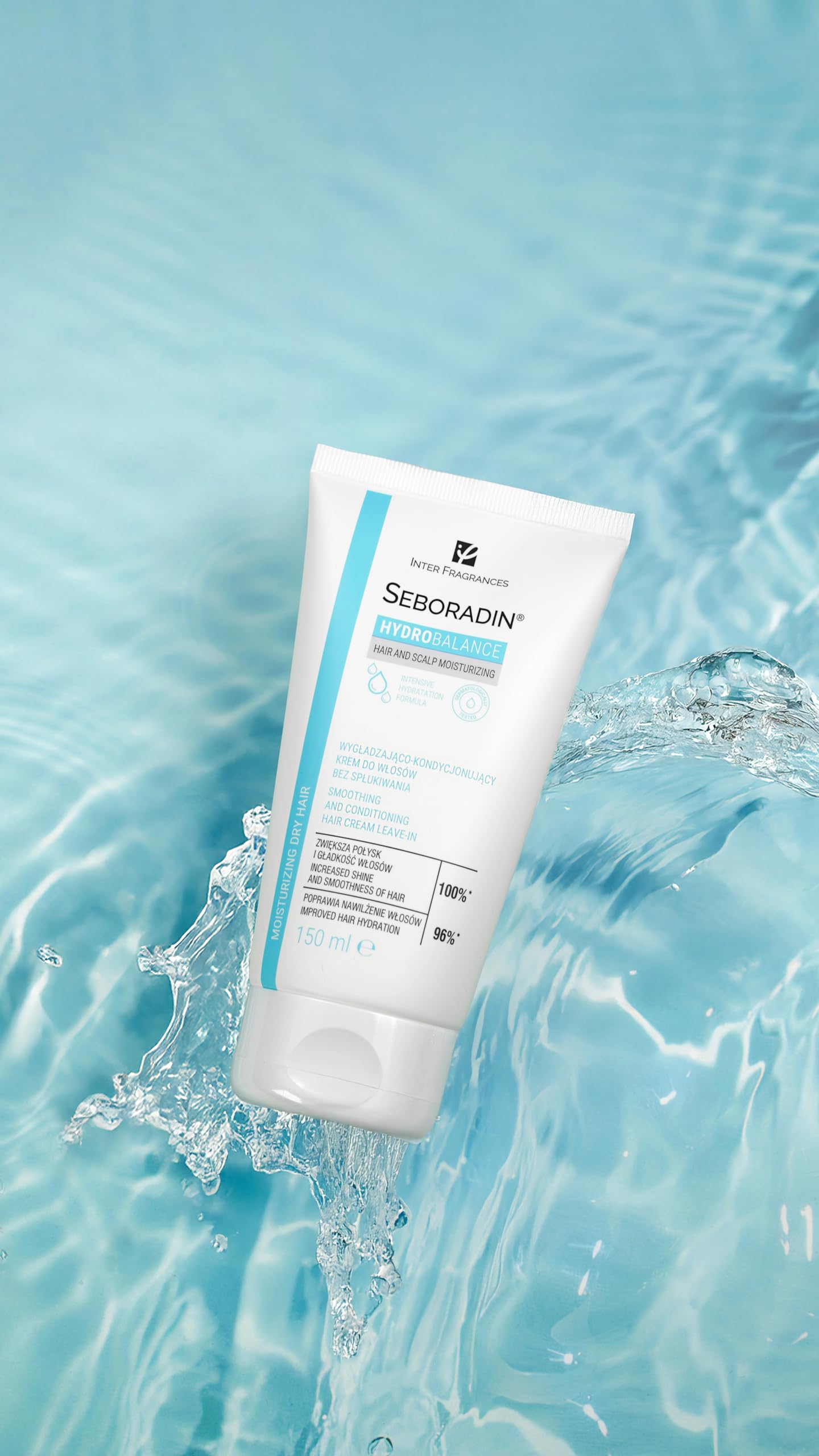 Seboradin Leave In Conditioner Intensively Moisturizing Hair Cream For All Types Of Hair Strengthening Nourishing Algae Amaranth Complex Of 7 Oils Hydro Ballance 150 ml - Image 4