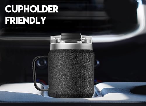 Miniatura 92 de Meoky Vaso de 32 onzas con asa, vaso aislado con tapa y popote, taza de viaje de acero inoxidable, 100% a prueba de fugas, mantiene el frío durante