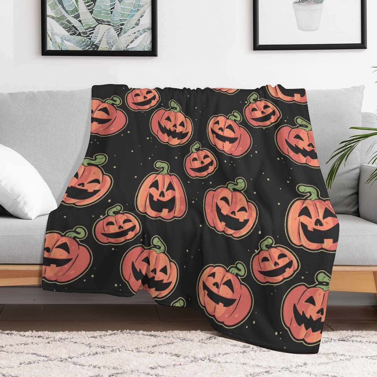 All Saints' Day Printed Blanket Super Soft Flannel Fleece Cozy Blankets for Bed,Sofa,Couch,Gifts for Women Men,Camping and Travel Warm Fuzzy Blanket for All Season (60"x80")