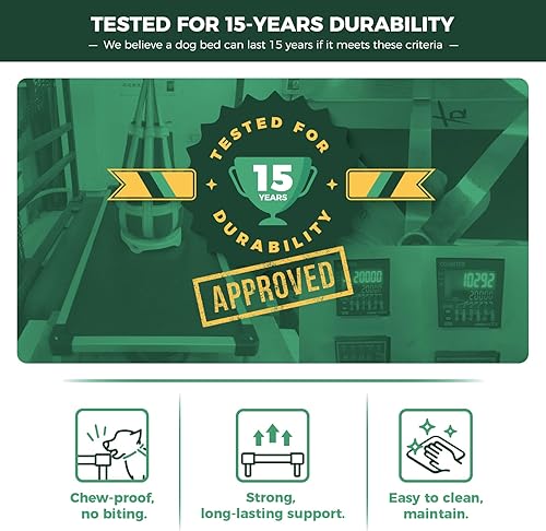 Miniatura 7 de FXW TitanNest - Cama elevada para perros a prueba de masticación, cuna elevada para uso en interiores, exteriores y campamentos, duradera y lavable,