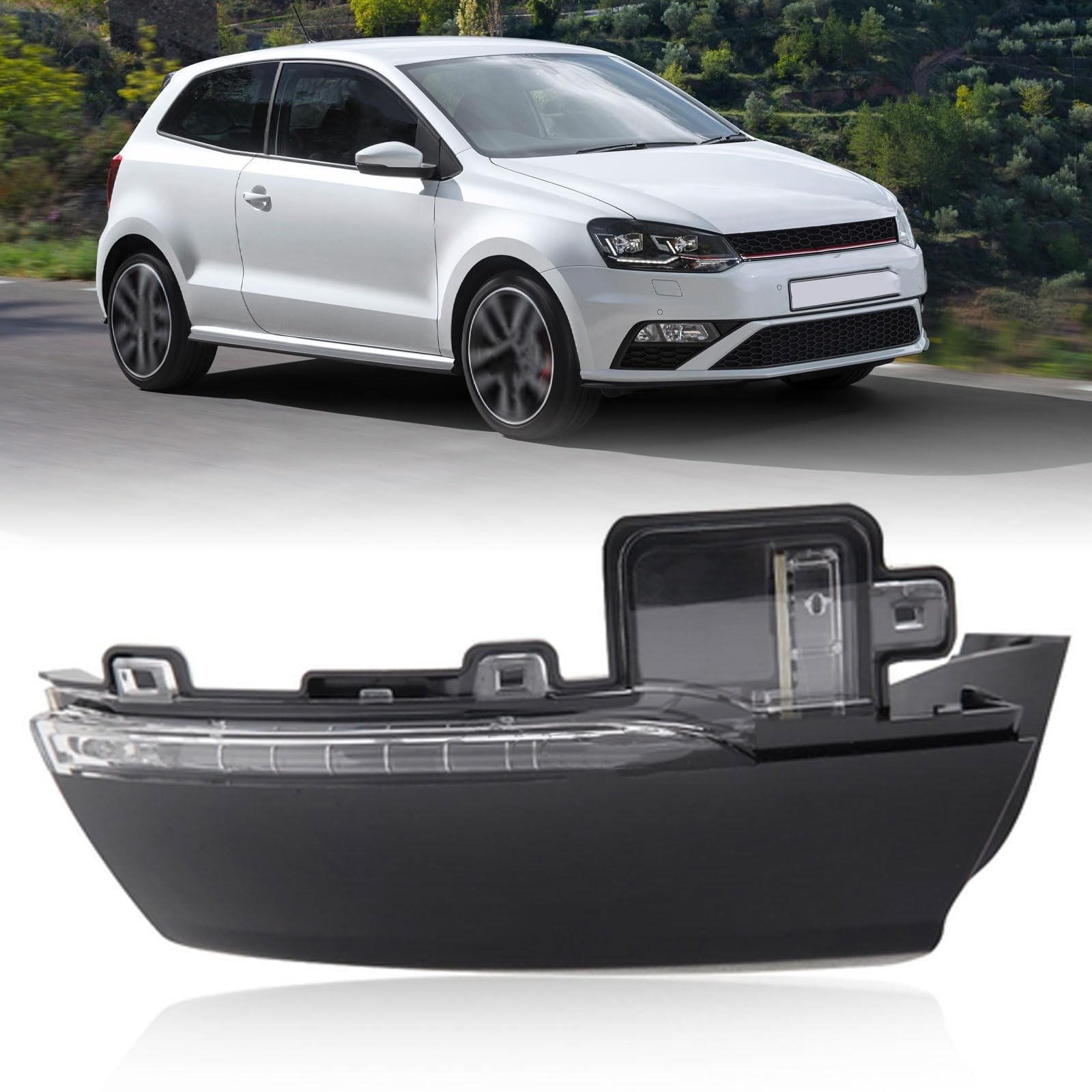 MenDaOLv Wing Mirror Indicator for VW Polo Mk5 6R 6C 2009-2018 Dynamic Turn Signal Lights,Flowing Sequential Indicator.