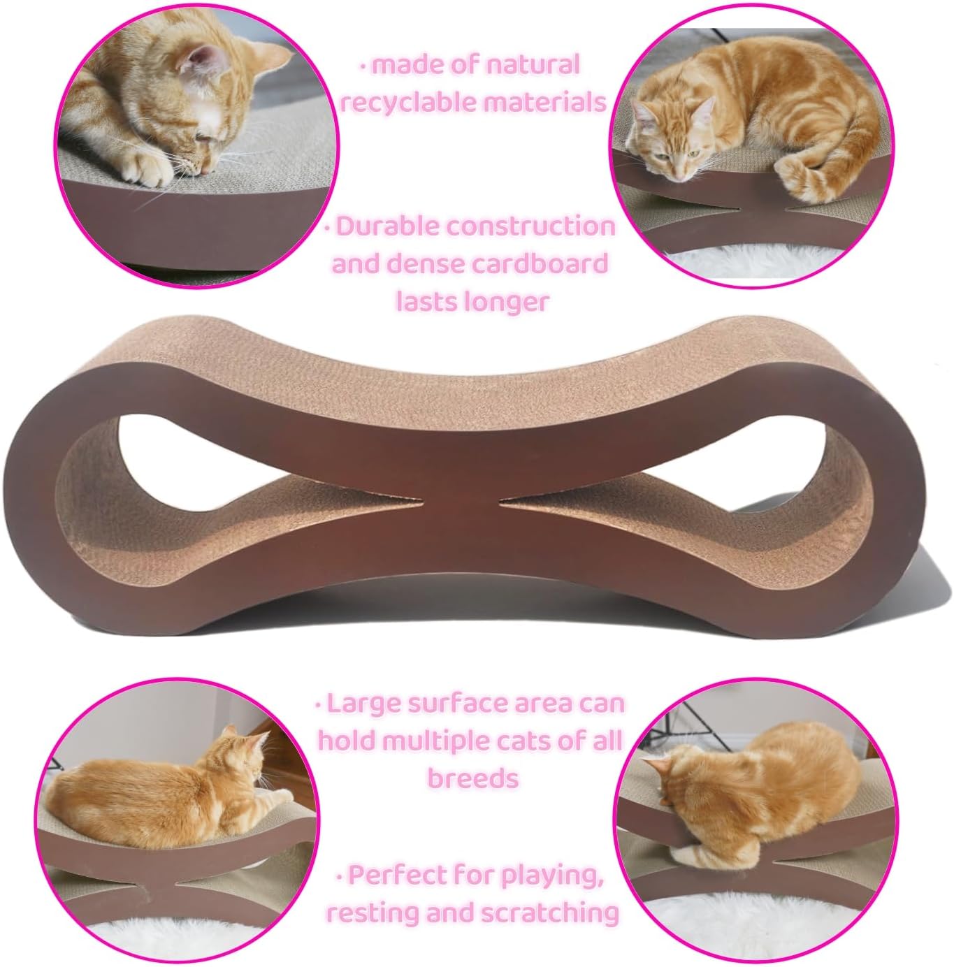 NicerPet Morden Triangle Cat Scratcher Kitten Scratching Lounge Scratch Toy -Big