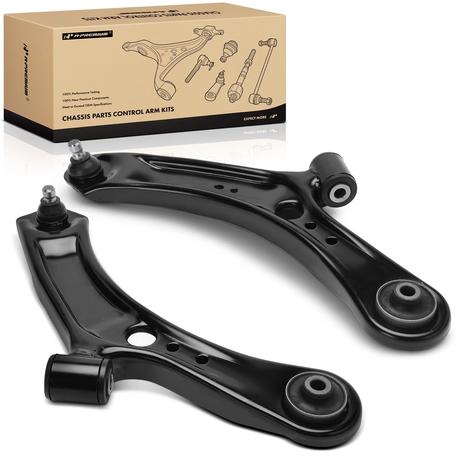 A-Premium 2 x Front Lower Control Arms, with Ball Joint & Bushing, Compatible with Suzuki SX4 2007-2013