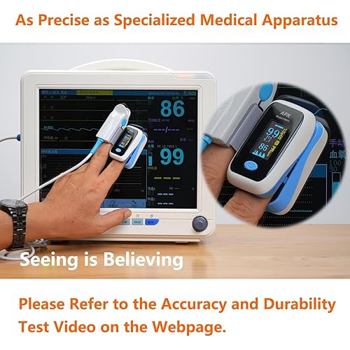 Miniatura 3 de Oxímetro de pulso de la yema del dedo con pletismógrafo e índice de perfusión, monitor portátil de saturación de oxígeno en sangre para frecuencia