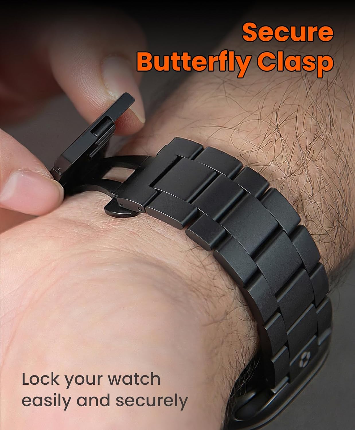 CRNS03-PRO Titanium Band for Apple Watch Ultra 3/2/1 49mm & Series 11/10 46mm, Grade 5 Titanium Watch Band for Men With Secure Butterfly Clasp, Tool Free & Anti-Scratch iWatch Metal Strap - Image 5