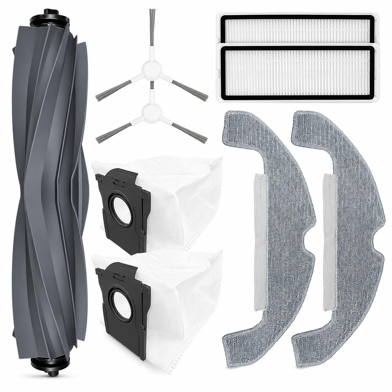 Compatible with Dreame D10 Plus Gen2 Robot Vacuum, 9-Piece Replacement Parts Kit with HEPA Filters, Main Roller Brush, Side Brushes, Microfiber Mop Pads & Dust Bag-image-40