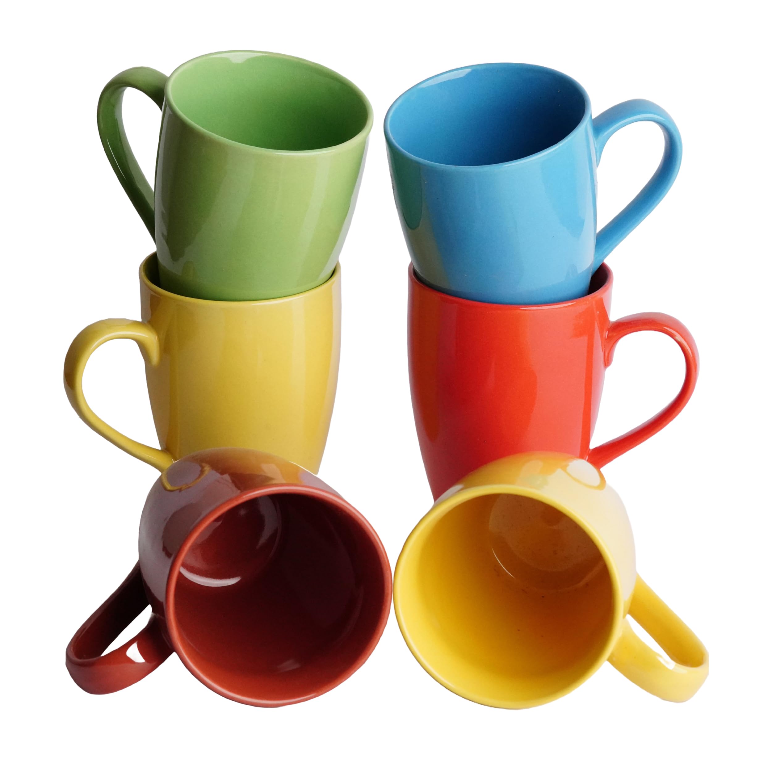 Freakway Stylish Ceramic Mug for Coffee Lovers/Glossy Finish Mugs Themis Series Coffee Mug - Ceramic Set of 6 (300ml) Handcrafted Design Tea Cups Set - Multicolor 1