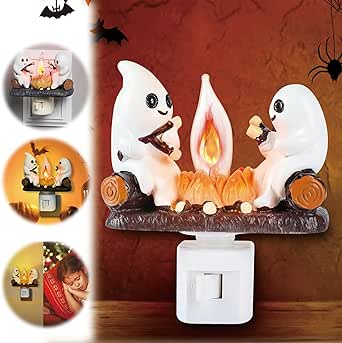 2024 Ghost Campfire Flickering Nightlight,Ghosts Campfire Night Light