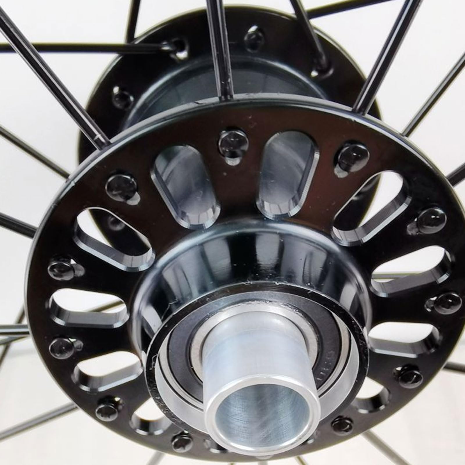 YLME Juego de Ruedas para Bicicletas Plegables, 406/451, Delanteras 74 mm, traseras 130 mm, llanta de aleación de 20 Pulgadas con Freno V-Brake de Doble Pared,406 Black,100/130
