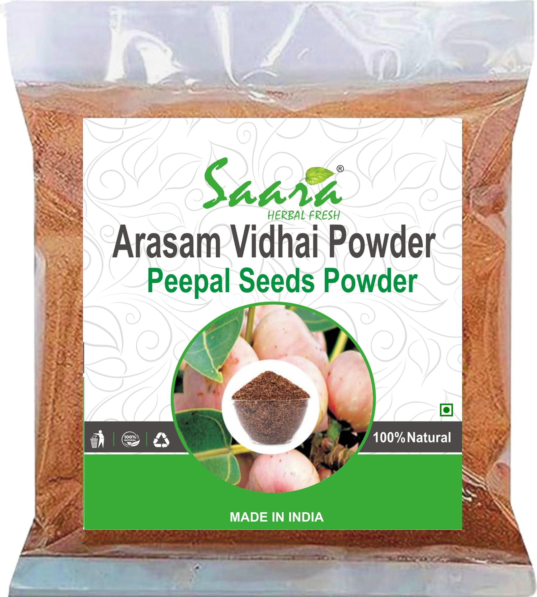 Saara HERBAL FRESH Arasam Vidhai Powder, Ficus Religios, Peepal Fruit Seed Powder,helpful for cough, pitta, blood-related problems, burning sensation and vomitting,100g (Pack of 1 X 100g) (B097C3Y23T) Amazon Price History, Amazon Price Tracker