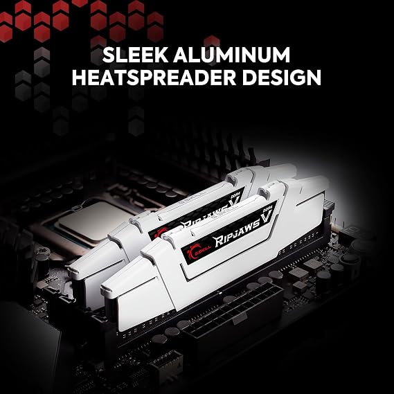 G.Skill (2x8GB) Ripjaws V Gaming Series 3200 MHz CL16 (16-18-18-38) 1.35V Dual Memory Kit with Black Color Aluminum Cooler