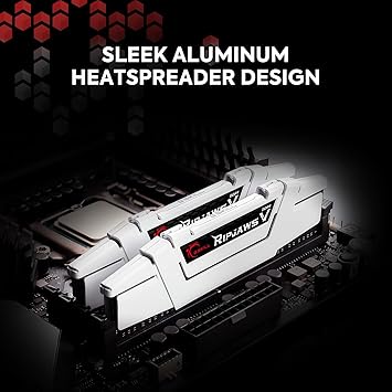 G.Skill (2x8GB) Ripjaws V Gaming Series 3200 MHz CL16 (16-18-18-38) 1.35V Dual Memory Kit with Black Color Aluminum Cooler