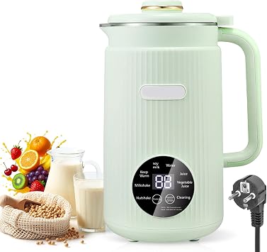 Nut Milk Machine 8-in-1 1200 ml Automatic Soy Milk Machine Plant Milk Maker with 12 Blades/Timer/Keep Warm Function/Self-Cleaning for Oat Milk Almond Milk Fruit Juice Vegetable Juice Green
