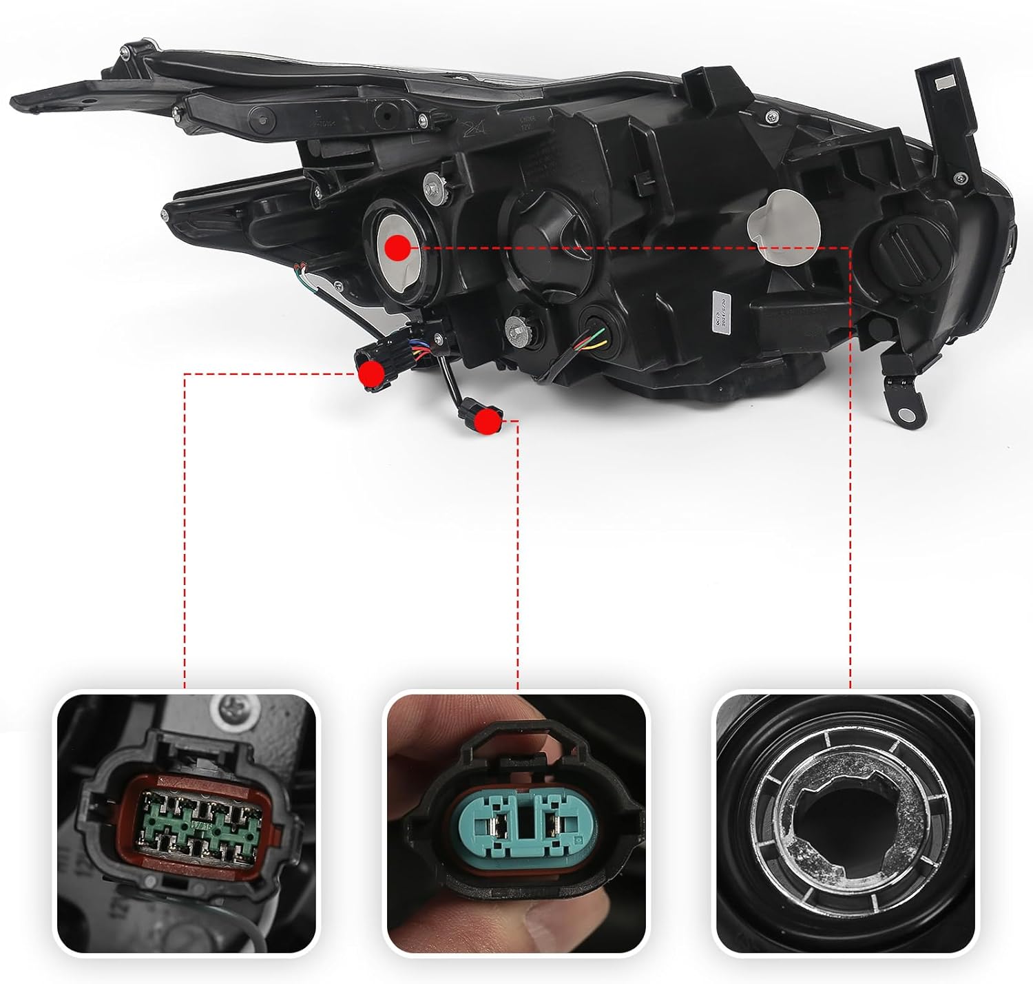 Huray Left Halogen Headlight Assembly Fit for Nissan Murano 2015 2016 LH OE Factory LED DRL Projector Headlamp w/o Bulbs Replacement Driver Side