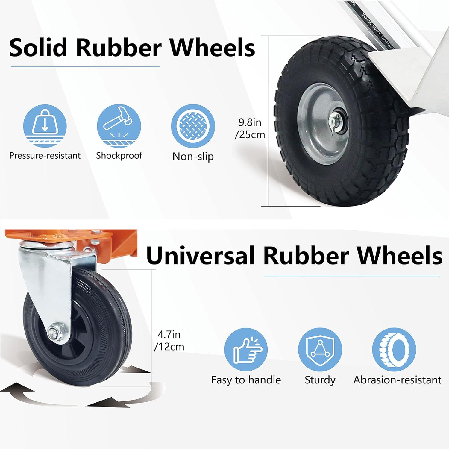 4 in 1 Convertible Hand Truck, Folding Hand Truck Dolly Cart with Solid Wheel, 1000LBS Heavy Duty Aluminum Hand Dolly for Logistics, Shopping, Home, Office Moving