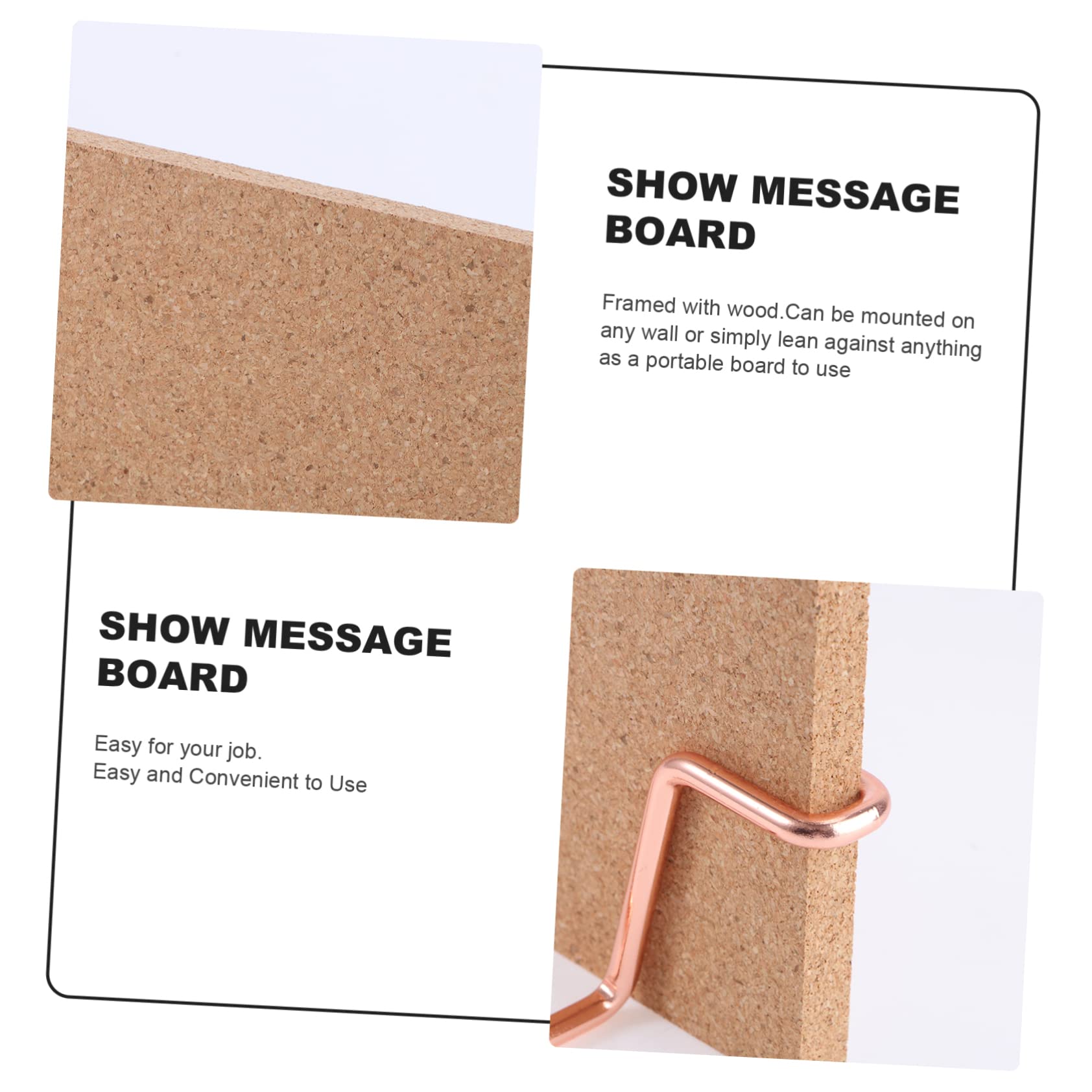 Bacheca Memo Board in Sughero con Cornice in e Base Rosa Lavagna Portatile Tavolo per e Scuola Superficie Liscia per e Appendere Note e Messaggi