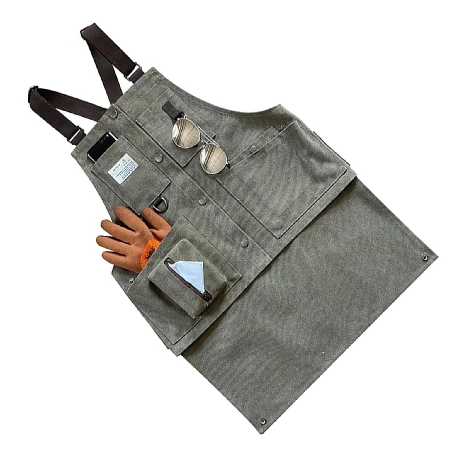 Btgghytr Professional Utility Apron for Electricians Handymen Thickened Canvas Work Apron for Carpenters Woodworkers Use Professional Craftsmen