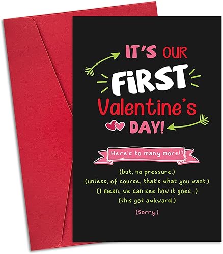 Divertida tarjeta de regalo para el primer día de San Valentín para novio, novia, bonitos regalos del día de San Valentín para él, su marido,