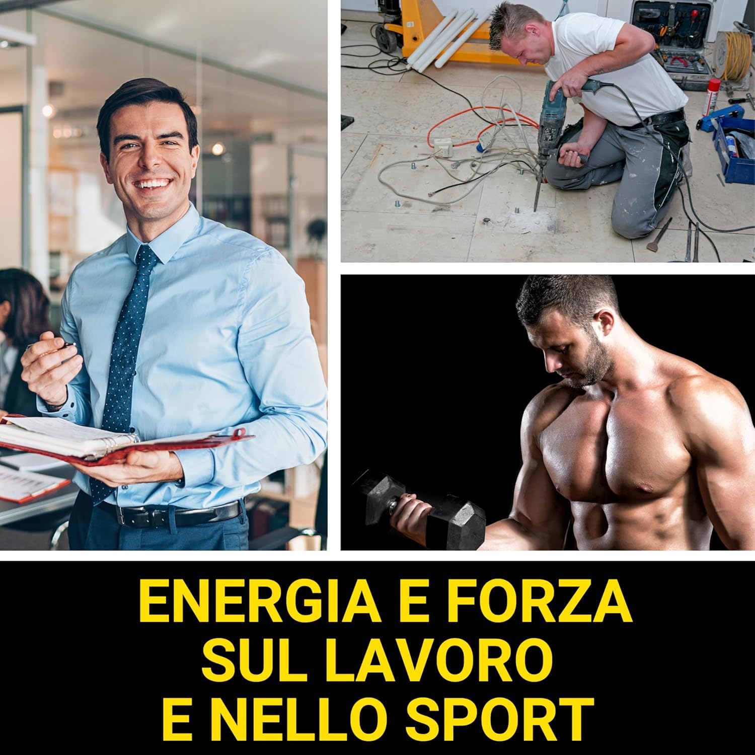Maca Peruviana Nera 11.500mg con Taurina, Arginina e Tribulus - Integratore Energia Uomo per Forza Fisica e Stamina - 120 Compresse Made in Italy - Formula con 14 Attivi per Sport e Lavoro Intenso