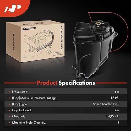 Miniatura 2 de A-Premium Tanque de depósito de recuperación de desbordamiento de refrigerante del motor [W/tapa y sensor] Compatible con BMW 550i 11-13, 550i GT